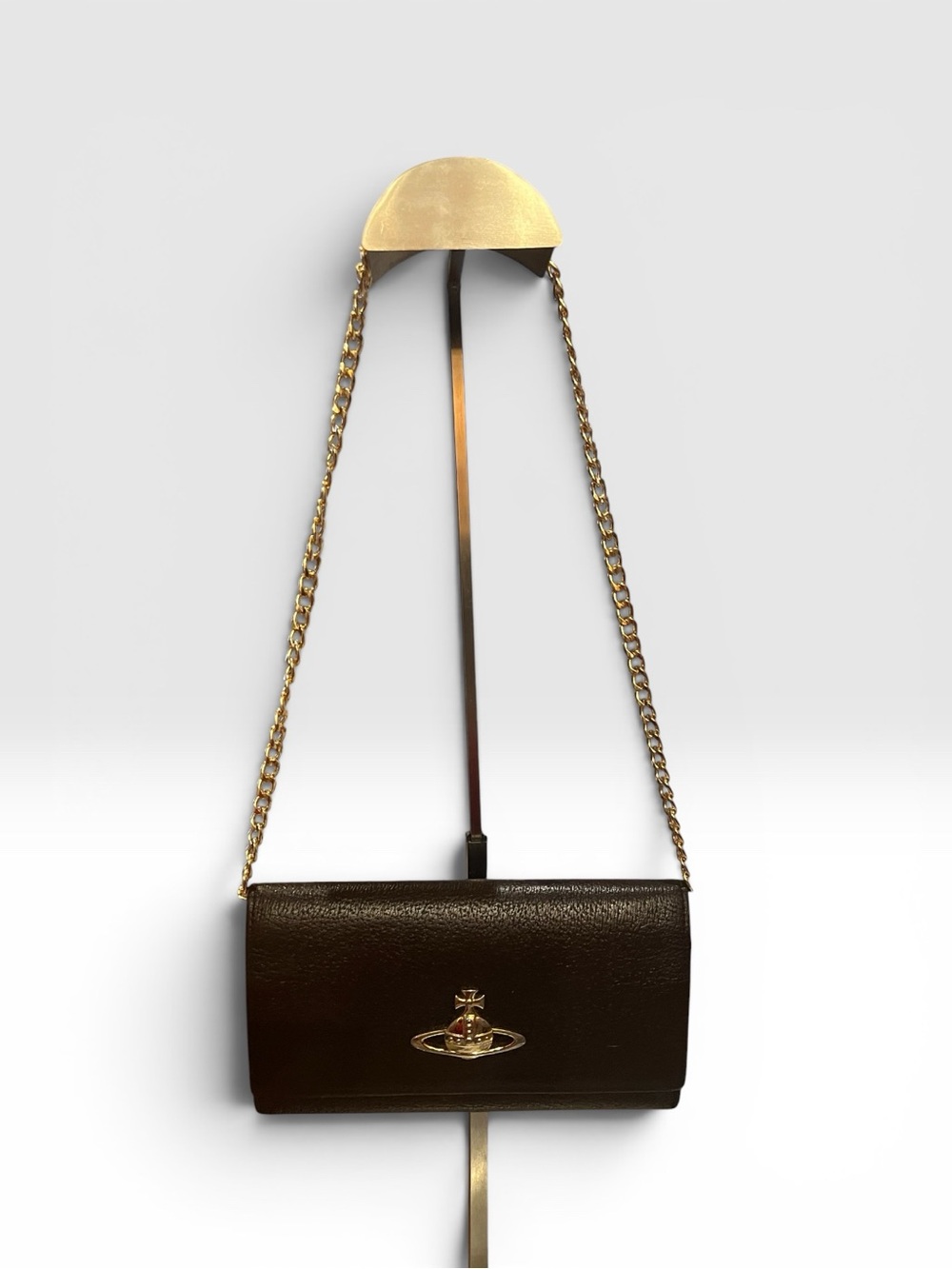 Vivienne Westwood Black Leather Wallet Gold Orb Logo - Picture 2 of 7